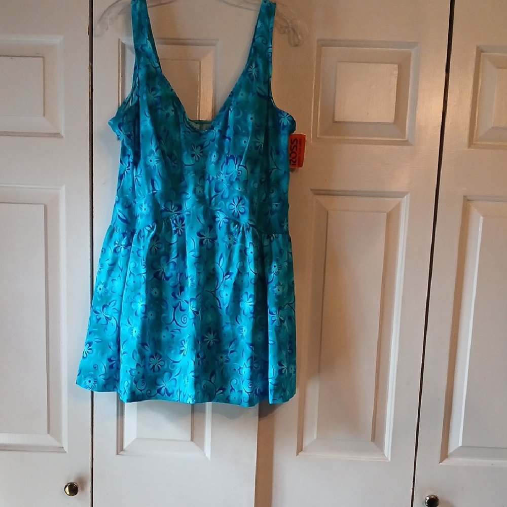 Blue Floral Women's One Piece Swimsuit